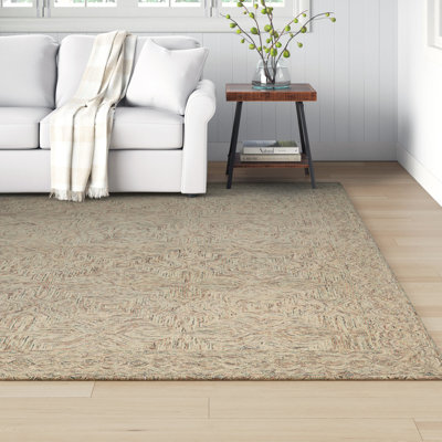 Tapis gris / beige en laine touffeté à la main Jonpatrick