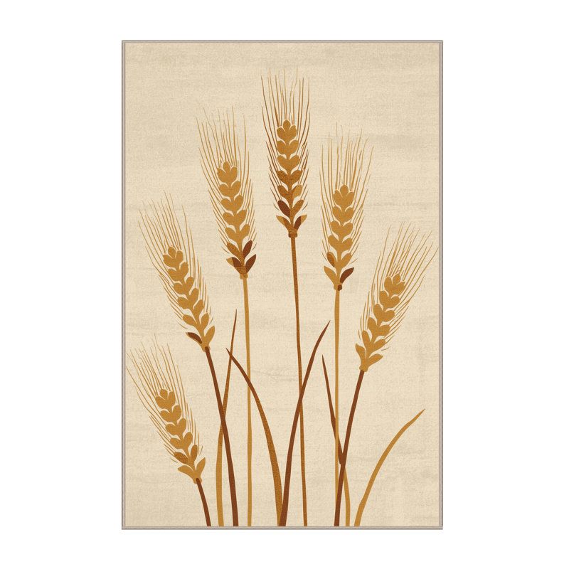 Soft Plush Fehrenbach Thanksgiving Modern & Contemporary Abstract Area Rug in Beige – Beige Binding, 5x7