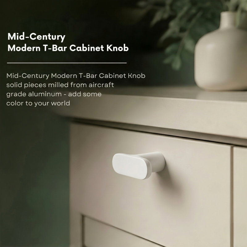 1.75" Oval Knob,  Snow (White)