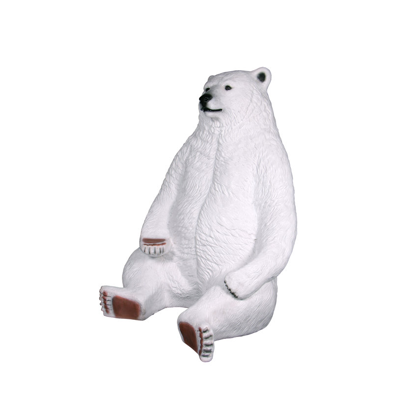 Animals Weather Resistant UV Resistant Polyresin Garden Statue, White Polar