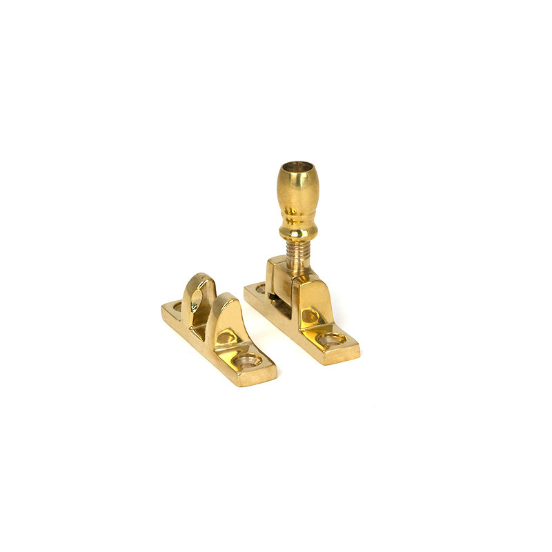 Mushroom Brighton Fastener - Narrow (Square), Polished Brass
