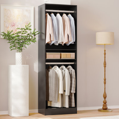 79-Inch Closet Storage System, Wardrobe With Two Hanging Zones