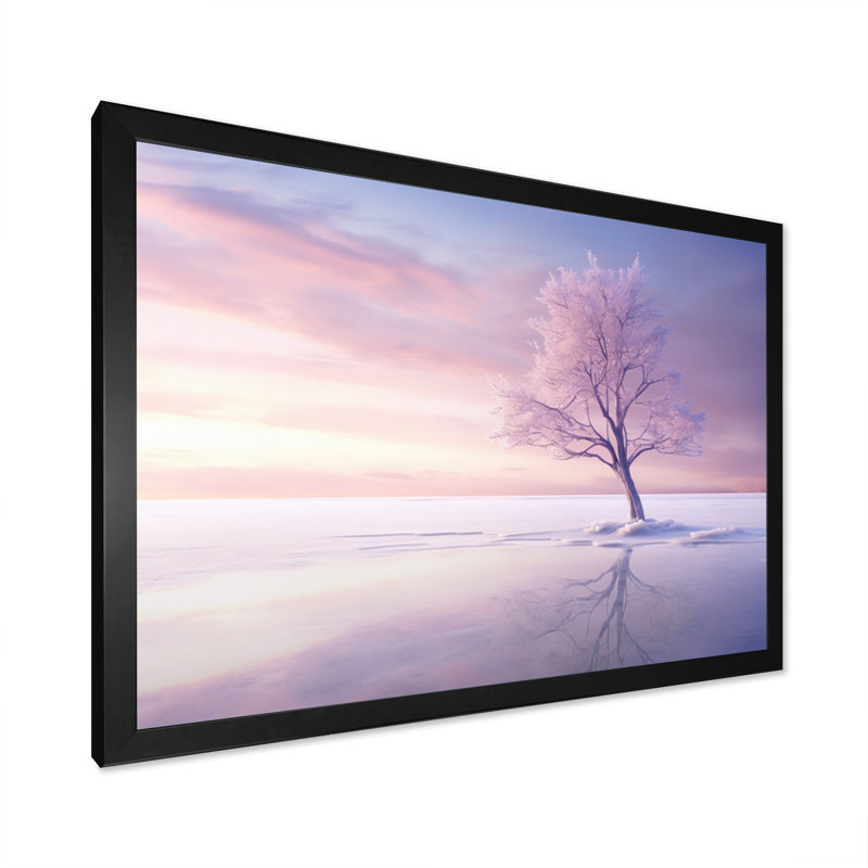 Sky Photo Pastel Dreamscape I - Landscapes Trees Canvas Wall Art, H 30 po x l 40 po x P 1,5 po, Cadre photo noir