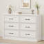 Commode à 6 tiroirs Farmhouse, commode à 6 tiroirs de 47 po de largeur avec base robuste, meuble télé en bois pour chambre d'enfant-315351472