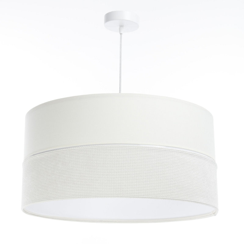Roncy 1 - Light Drum Pendant, 102cm H x 40cm W x 40cm D, White