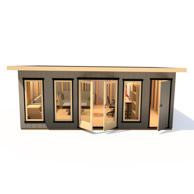Shire Cali Home Office 20 Ft X 12 Ft With Side Shed
