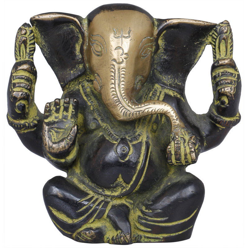 Ganesha mangeant Modaka, Noir