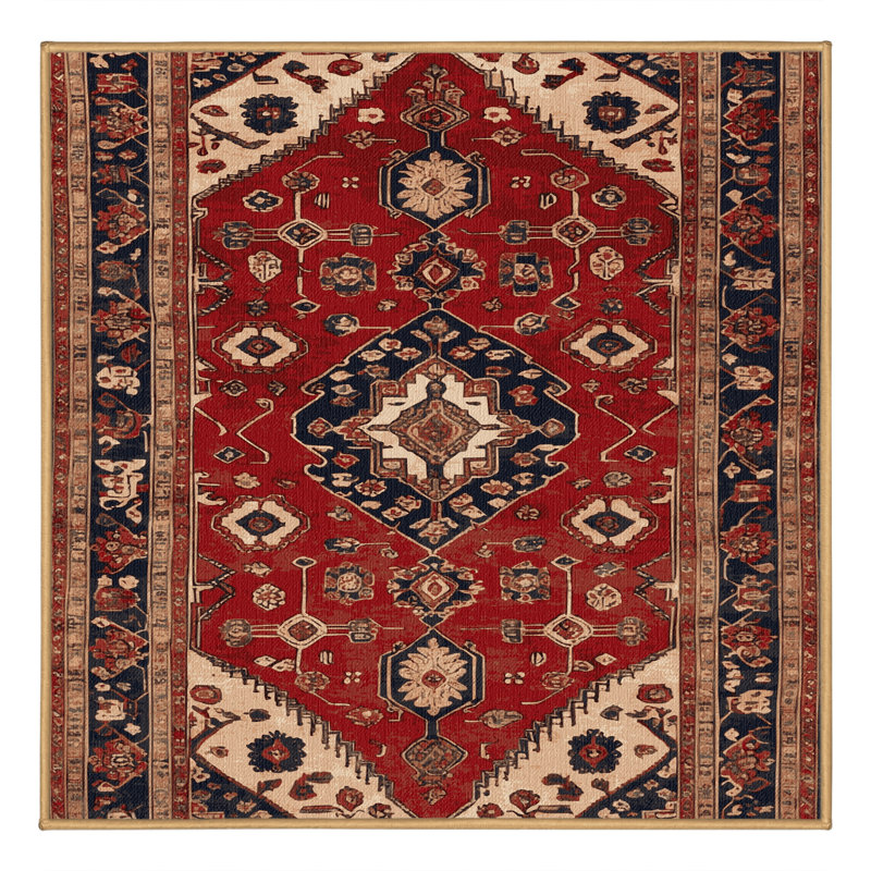 Tapis brun lavable à la machine, Carré 7 pi