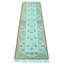 Tapis cyan de couleur unique noué à la main 2 pi 6 po x 9 pi 9 po