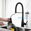 Robinet de cuisine avec bec rétractable, texture en acier inoxydable noir mat, revêtement anticorrosion, buse rotative à 360 ° pour une utilisation simple de l'eau, accès