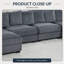 Ensemble de canapé modulaire contemporain en velours côtelé gris foncé avec repose-pieds 6 pièces