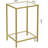 Andromedae Side Tables Set of 2, End Tables with Tempered Glass, 2-Tier Nightstands with Storage Shelves, Coffee Table with Modern Style, Slim Sofa Table for Living Room, Bedroom, 11.8" D x 15" W, Golden