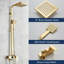 Gold Complete Shower System Fixture Wall Mounted Faucet With Rainfall Shower Head