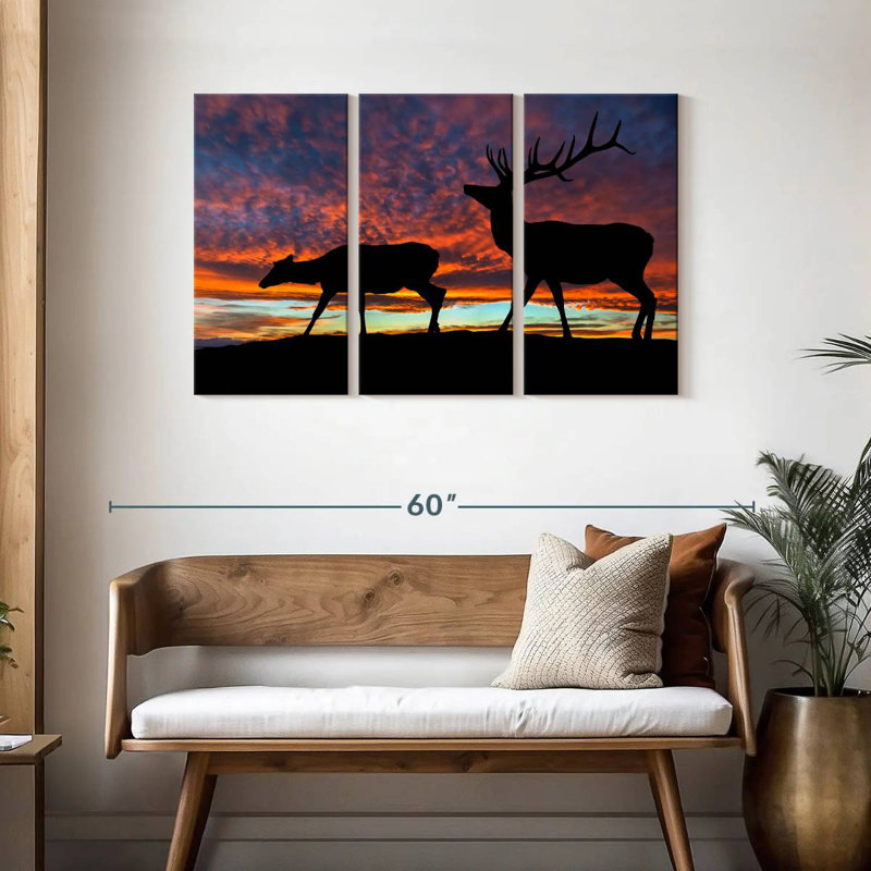 Silhouette de wapiti Brampt, H 28 po x l 45 po