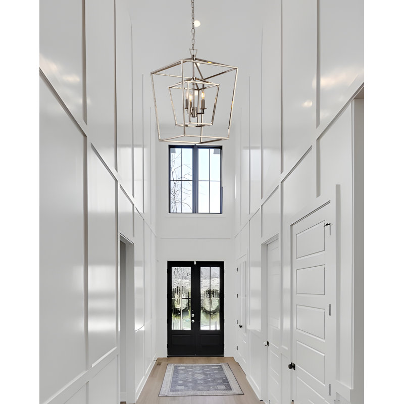 Labarre 4 - Light Lantern Open Caged Pendant Antique Gold, Polished Nickel