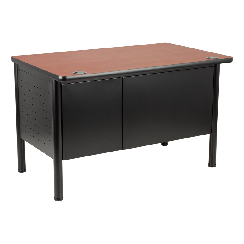 Bureau rectangulaire en acier pour piédestal