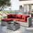 Outdoor Replacement Cushion Set Seat/Back Cushion (Cushion Set Only, Sofa Not Included)-1387681135