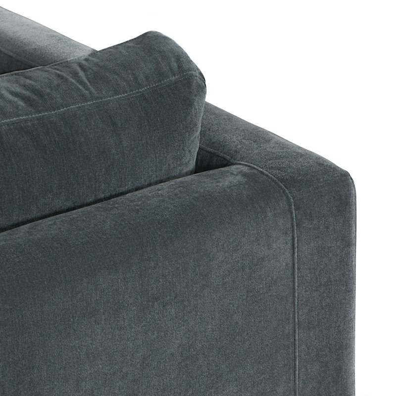 Canapé en velours Napa, H 34 po x l 88,5 po x P 38 po, Bleu boréal