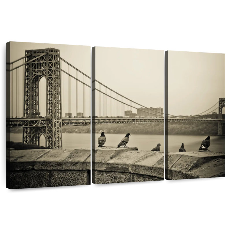 Lilie Pigeon Near Bridge, 24" H x 38" W