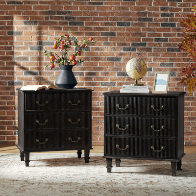 Kaybri Transitional 28"W Solid Paulownia Wood 4-Drawer End Table with Charging Station and Simple Assembly