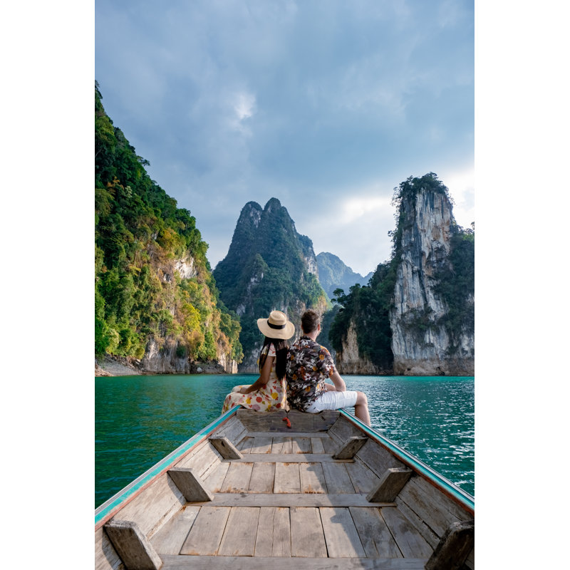 Couple On Longtail Boat by Fokkebok - Wrapped Canvas Print, 46cm H x 30cm W