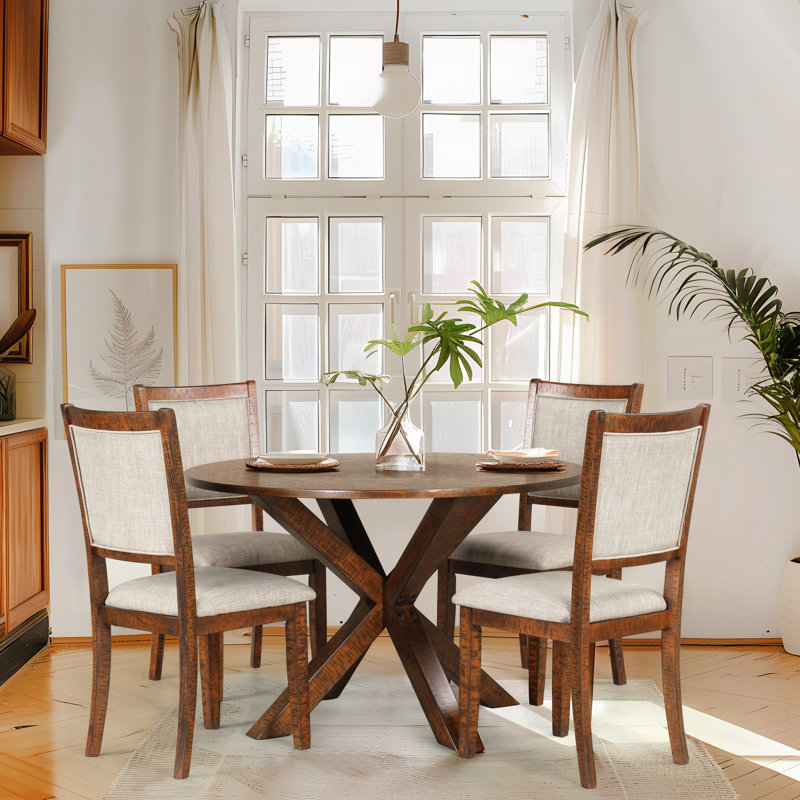 Chaise de salle à manger Caie avec structure en bois massif