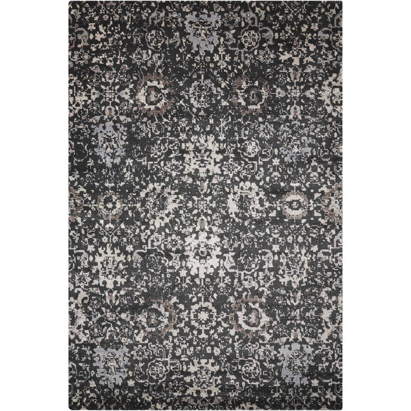 Tapis noir moderne Cannes, Rectangle 5 pi 6 po x 8 pi