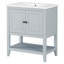 30" Modern Sleek Bathroom Vanity Elegant Ceramic Sink With Solid Wood Frame Open Style Shelf & Door Shelf Design-2110888145