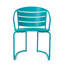 Bistro d'extérieur en fer - couleur sarcelle mat pour fer à repasser, mat, 2 chaises et table ovale confort
