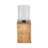 Natural Wood Solid Color Square Base Pillar Hurricane Candleholders-723364305