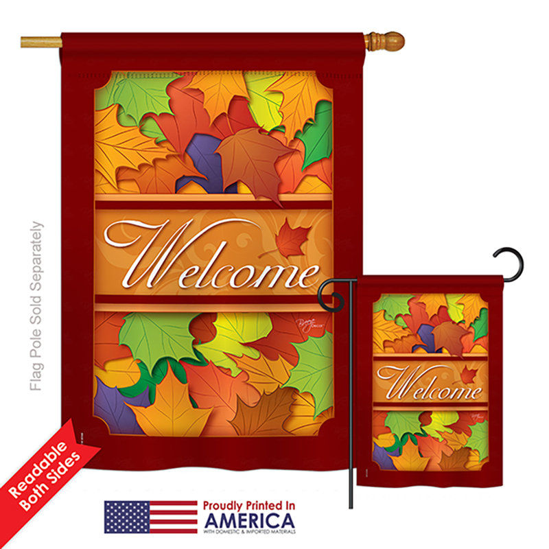 Double Sided 28 in. H x 18.5 in. W Polyester Thanksgiving Flag set