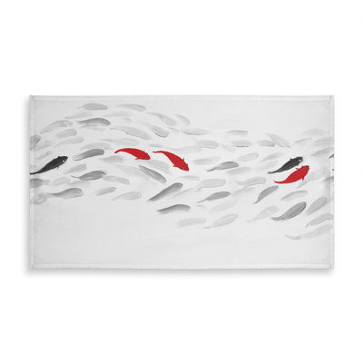 Swimming Fish Wave Tablecloth | Asian Indoor Outdoor Decor
