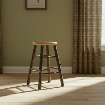  Tabouret de comptoir en hickory, hickory rustique