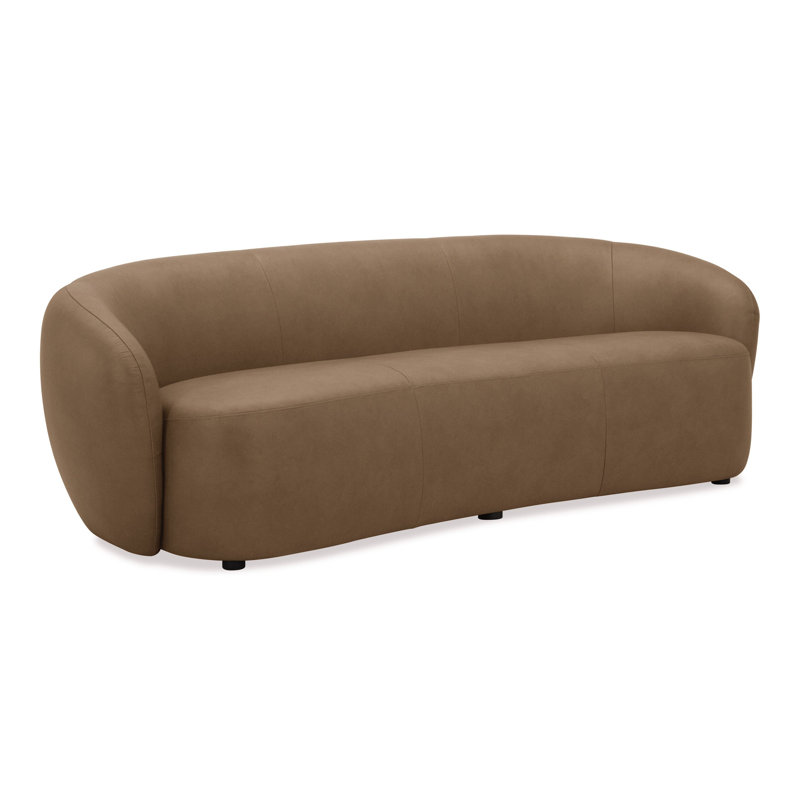 Omaha - Canapé en cuir brun clair moderne