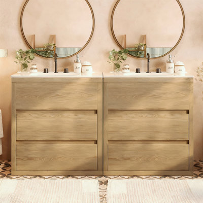 Ensemble de meuble-lavabo double 60 po
