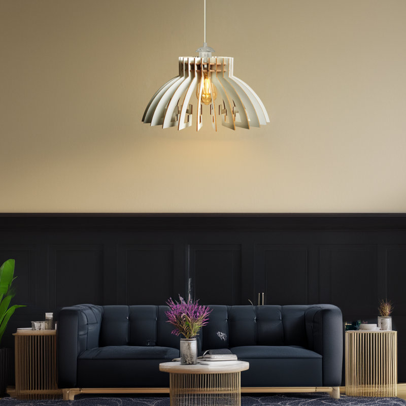 Lustre couronne 1 lumière, Blanc