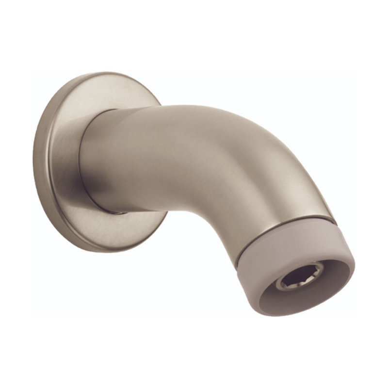 Bras de douche petit moulé 1/2 po avec bride showerpower, Nickel brossé