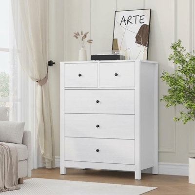 Grande commode à 5 tiroirs H 37 pouces avec commode 5 tiroirs