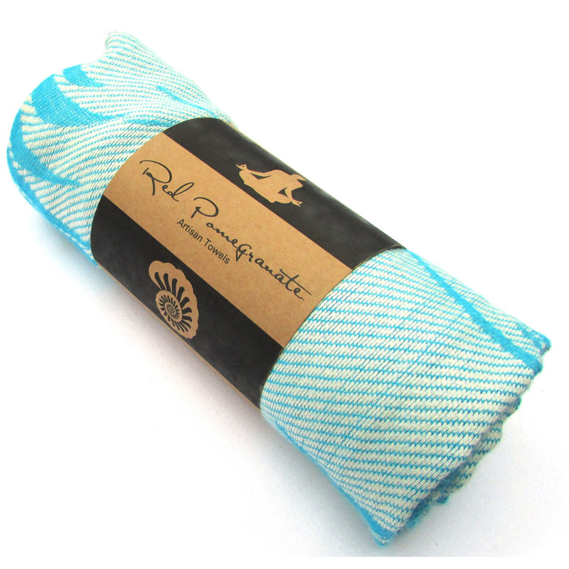 Jungle Turkish Cotton Jacquard Beach Towel, Light Blue