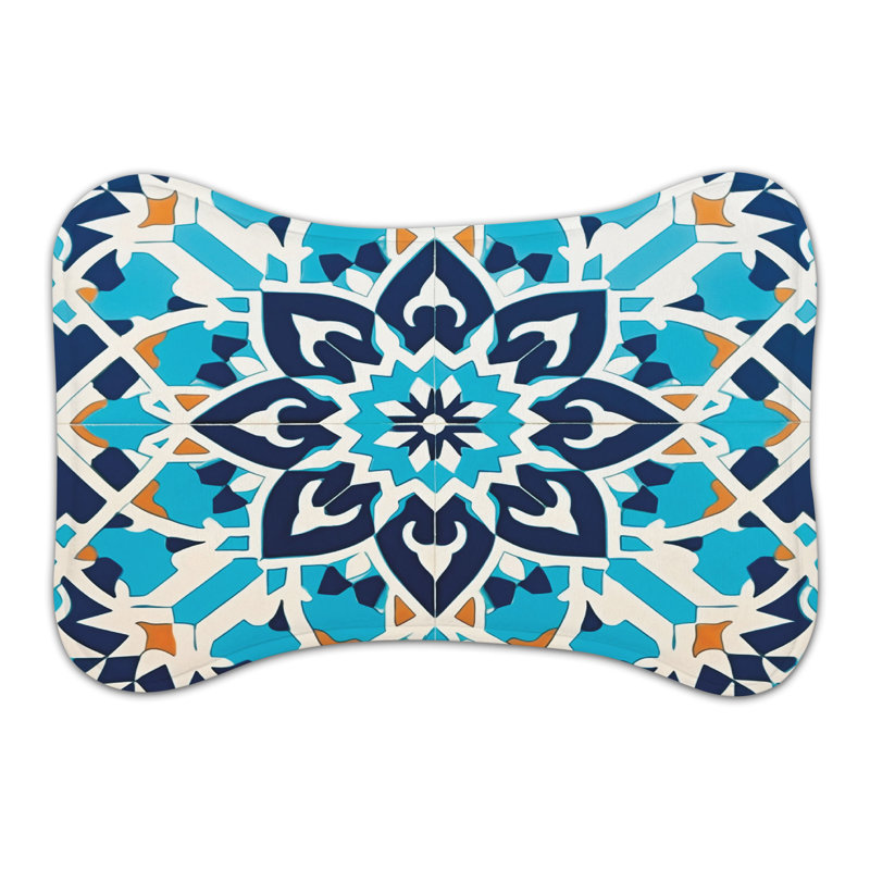Moroccan Tiles - Tapis d'alimentation en os 1 pièce, Petit (14 po)