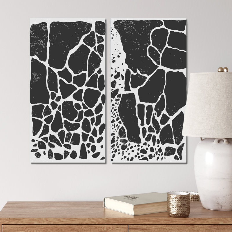 «Abstract Artistic Organic Minimalistic Shapes II», ensemble de 2 peintures, Toile tendue, H 20 po x l 24 po x P 1 po
