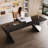 Black Rectangular Solid Wood with 1 drawers writing desk, Computer desk-118435194-118435196