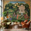Papier peint traditionnel vert avec paysage traditionnel-99094372-99094370