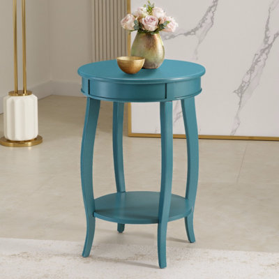 18.5" Round Side Table with Bottom Shelf for Living Room by Red Barrel Studio