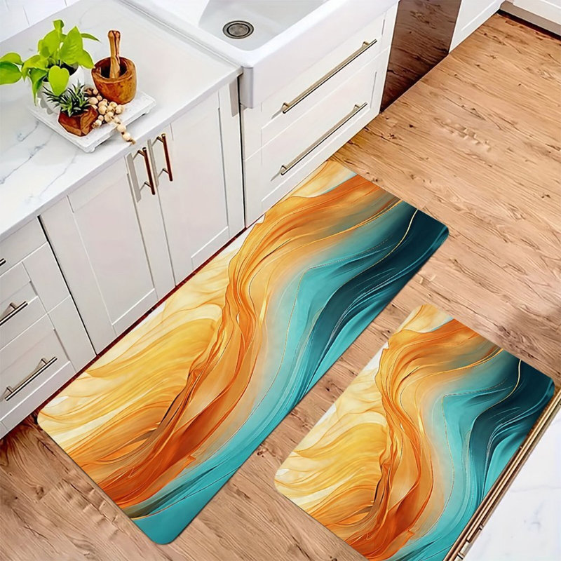 Tapis d'entrée de cuisine dégradé 2 pièces