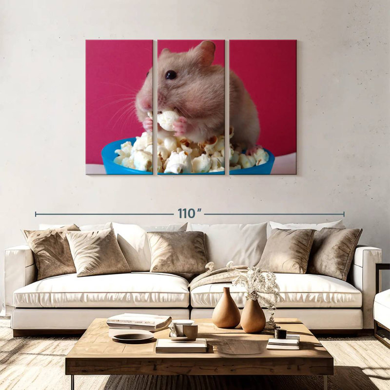Ketti Hamster Eating Popcorn, 48" H x 74" W