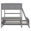 Lit superposé double au-dessus de double avec bureau intégré et tiroirs de rangement, cadre de lit superposé en bois avec garde-corps et échelle-1040417887