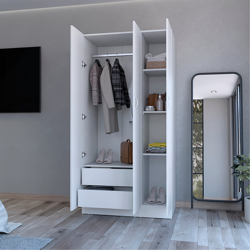 Garde-robe Erie, chambre à coucher, blanc