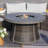 Round Aluminum Propane Smokeless Fire Pit Table with Hidden Fuel Tank-2118851710