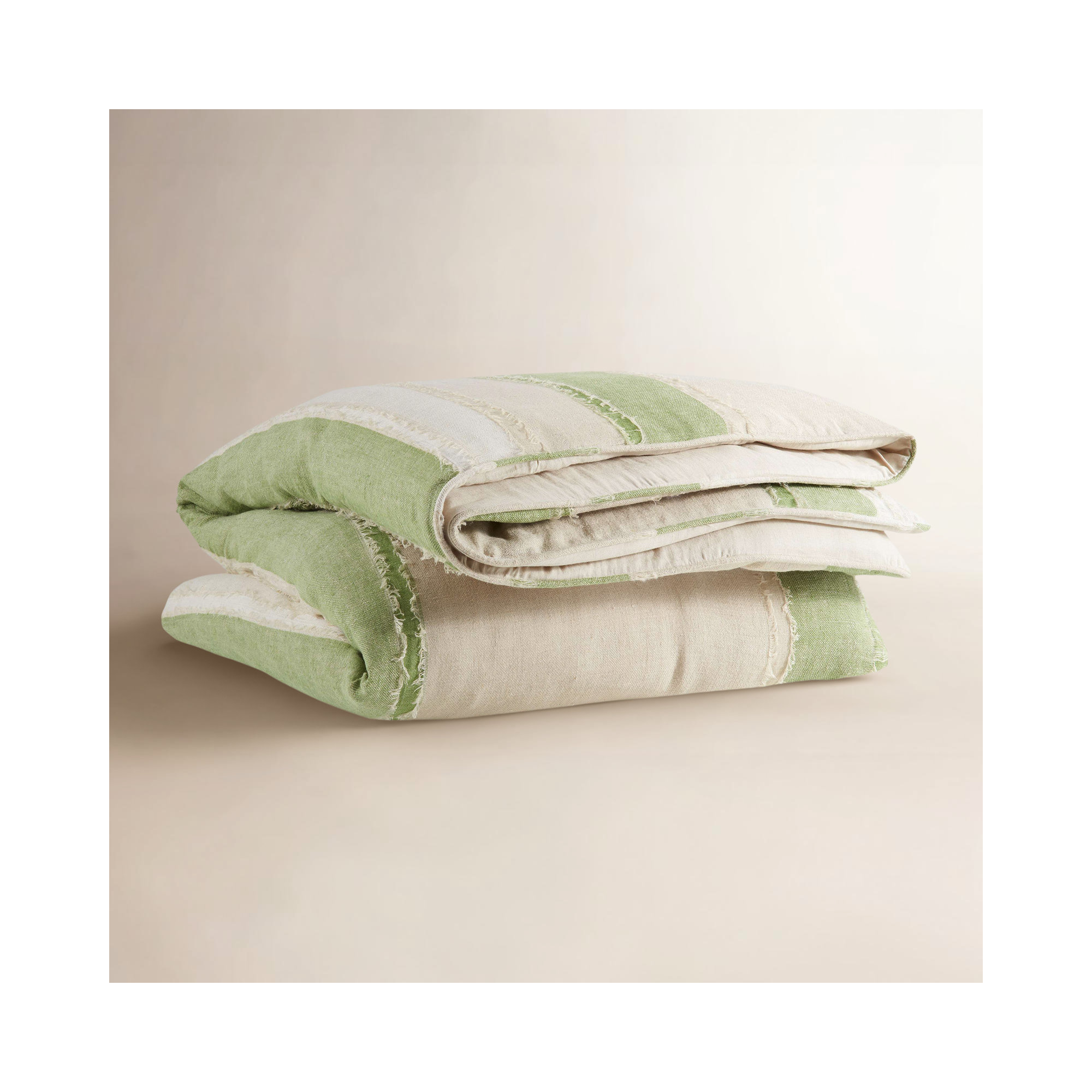 Moon Hills Kit Kemp x Annie Selke Moon Hills Linen Lapis Duvet Cover, Olive, Full/Queen Duvet Cover
